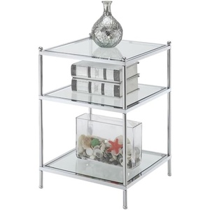 image:imageConvenience Concepts Royal Crest End Table Chrome  GlassChrome  Glass