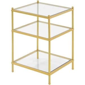 image:imageConvenience Concepts Royal Crest End Table Chrome  GlassClear Glass  Gold