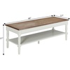 image:imageConvenience Concepts French Country Coffee Table 48  2 Tier Farmhouse Transitional Center Accent with Storage Shelf for Classic Transitional Living amp Family Room DriftwoodWhiteDriftwood  White