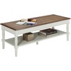 image:imageConvenience Concepts French Country Coffee Table 48  2 Tier Farmhouse Transitional Center Accent with Storage Shelf for Classic Transitional Living amp Family Room DriftwoodWhiteDriftwood  White