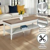 image:imageConvenience Concepts French Country Coffee Table 48  2 Tier Farmhouse Transitional Center Accent with Storage Shelf for Classic Transitional Living amp Family Room DriftwoodWhiteDriftwood  White