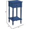 image:imageConvenience Concepts French Country Khloe 1 Drawer Accent End Table 14  Traditional Farmhouse Side Table with Storage Drawer and Shelf for Living Room DriftwoodWhiteCobalt Blue