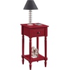 image:imageConvenience Concepts French Country Khloe 1 Drawer Accent End Table 14  Traditional Farmhouse Side Table with Storage Drawer and Shelf for Living Room DriftwoodWhiteCranberry Red