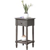 image:imageConvenience Concepts French Country Khloe 1 Drawer Accent End Table 14  Traditional Farmhouse Side Table with Storage Drawer and Shelf for Living Room DriftwoodWhiteWirebrush Dark Grey
