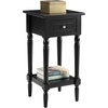 image:imageConvenience Concepts French Country Khloe 1 Drawer Accent End Table 14  Traditional Farmhouse Side Table with Storage Drawer and Shelf for Living Room DriftwoodWhiteBlack
