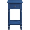 image:imageConvenience Concepts French Country Khloe 1 Drawer Accent End Table 14  Traditional Farmhouse Side Table with Storage Drawer and Shelf for Living Room DriftwoodWhiteCobalt Blue