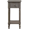 image:imageConvenience Concepts French Country Khloe 1 Drawer Accent End Table 14  Traditional Farmhouse Side Table with Storage Drawer and Shelf for Living Room DriftwoodWhiteWirebrush Dark Grey