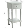 image:imageConvenience Concepts French Country Khloe 1 Drawer Accent End Table 14  Traditional Farmhouse Side Table with Storage Drawer and Shelf for Living Room DriftwoodWhiteWhite