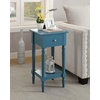 image:imageConvenience Concepts French Country Khloe 1 Drawer Accent End Table 14  Traditional Farmhouse Side Table with Storage Drawer and Shelf for Living Room DriftwoodWhiteBlue