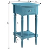 image:imageConvenience Concepts French Country Khloe 1 Drawer Accent End Table 14  Traditional Farmhouse Side Table with Storage Drawer and Shelf for Living Room DriftwoodWhiteBlue