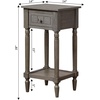 image:imageConvenience Concepts French Country Khloe 1 Drawer Accent End Table 14  Traditional Farmhouse Side Table with Storage Drawer and Shelf for Living Room DriftwoodWhiteWirebrush Dark Grey