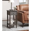 image:imageConvenience Concepts French Country Khloe 1 Drawer Accent End Table 14  Traditional Farmhouse Side Table with Storage Drawer and Shelf for Living Room DriftwoodWhiteWirebrush Dark Grey