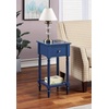 image:imageConvenience Concepts French Country Khloe 1 Drawer Accent End Table 14  Traditional Farmhouse Side Table with Storage Drawer and Shelf for Living Room DriftwoodWhiteCobalt Blue