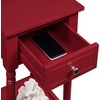 image:imageConvenience Concepts French Country Khloe 1 Drawer Accent End Table 14  Traditional Farmhouse Side Table with Storage Drawer and Shelf for Living Room DriftwoodWhiteCranberry Red