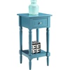 image:imageConvenience Concepts French Country Khloe 1 Drawer Accent End Table 14  Traditional Farmhouse Side Table with Storage Drawer and Shelf for Living Room DriftwoodWhiteBlue