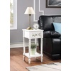 image:imageConvenience Concepts French Country Khloe Deluxe 1 Drawer Accent End Table 14  Traditional Farmhouse Side Table with Mirrored Storage Drawer and Shelf for Living Room BlackWhite