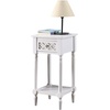 image:imageConvenience Concepts French Country Khloe Deluxe 1 Drawer Accent End Table 14  Traditional Farmhouse Side Table with Mirrored Storage Drawer and Shelf for Living Room BlackWhite