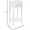image:imageConvenience Concepts French Country Khloe Deluxe 1 Drawer Accent End Table 14  Traditional Farmhouse Side Table with Mirrored Storage Drawer and Shelf for Living Room BlackWhite