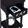 image:imageConvenience Concepts French Country Khloe Deluxe 1 Drawer Accent End Table 14  Traditional Farmhouse Side Table with Mirrored Storage Drawer and Shelf for Living Room BlackBlack