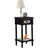 image:imageConvenience Concepts French Country Khloe Deluxe 1 Drawer Accent End Table 14  Traditional Farmhouse Side Table with Mirrored Storage Drawer and Shelf for Living Room BlackBlack