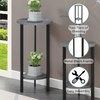 image:imageConvenience Concepts Graystone 2 Tier Tall Plant Stand 31  Industrial Stand for Plants Vases and Antiques Urban Modern Design for the Living Room Hallway Entryway BlackBlackCementBlack
