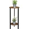 image:imageConvenience Concepts Graystone 2 Tier Tall Plant Stand 31  Industrial Stand for Plants Vases and Antiques Urban Modern Design for the Living Room Hallway Entryway BlackBlackBarnwoodBlack