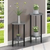 image:imageConvenience Concepts Graystone 2 Tier Tall Plant Stand 31  Industrial Stand for Plants Vases and Antiques Urban Modern Design for the Living Room Hallway Entryway BlackBlackCementBlack