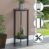 image:imageConvenience Concepts Graystone 2 Tier Tall Plant Stand 31  Industrial Stand for Plants Vases and Antiques Urban Modern Design for the Living Room Hallway Entryway BlackBlackBlackBlack