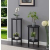 image:imageConvenience Concepts Graystone 2 Tier Tall Plant Stand 31  Industrial Stand for Plants Vases and Antiques Urban Modern Design for the Living Room Hallway Entryway BlackBlackBlackBlack