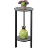 image:imageConvenience Concepts Graystone 2 Tier Tall Plant Stand 31  Industrial Stand for Plants Vases and Antiques Urban Modern Design for the Living Room Hallway Entryway BlackBlackWeathered GrayBlack