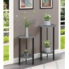 image:imageConvenience Concepts Graystone 2 Tier Tall Plant Stand 31  Industrial Stand for Plants Vases and Antiques Urban Modern Design for the Living Room Hallway Entryway BlackBlackCementBlack