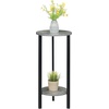 image:imageConvenience Concepts Graystone 2 Tier Tall Plant Stand 31  Industrial Stand for Plants Vases and Antiques Urban Modern Design for the Living Room Hallway Entryway BlackBlackCementBlack