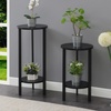 image:imageConvenience Concepts Graystone 2 Tier Tall Plant Stand 31  Industrial Stand for Plants Vases and Antiques Urban Modern Design for the Living Room Hallway Entryway BlackBlackBlackBlack