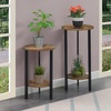 image:imageConvenience Concepts Graystone 2 Tier Tall Plant Stand 31  Industrial Stand for Plants Vases and Antiques Urban Modern Design for the Living Room Hallway Entryway BlackBlackBarnwoodBlack