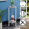 image:imageConvenience Concepts Graystone 2 Tier Tall Plant Stand 31  Industrial Stand for Plants Vases and Antiques Urban Modern Design for the Living Room Hallway Entryway BlackBlackFaux BirchWhite