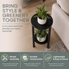 image:imageConvenience Concepts Graystone 24 inch 2 Tier Plant Stand  Industrial Stand for Plants Vases and Antiques Urban Modern Design for the Living Room Hallway Entryway BarnwoodBlackBlackBlack