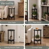 image:imageConvenience Concepts Graystone 24 inch 2 Tier Plant Stand  Industrial Stand for Plants Vases and Antiques Urban Modern Design for the Living Room Hallway Entryway BarnwoodBlackBlackBlack