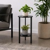 image:imageConvenience Concepts Graystone 24 inch 2 Tier Plant Stand  Industrial Stand for Plants Vases and Antiques Urban Modern Design for the Living Room Hallway Entryway BarnwoodBlackBlackBlack