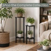 image:imageConvenience Concepts Graystone 24 inch 2 Tier Plant Stand  Industrial Stand for Plants Vases and Antiques Urban Modern Design for the Living Room Hallway Entryway BarnwoodBlackBlackBlack