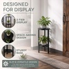 image:imageConvenience Concepts Graystone 24 inch 2 Tier Plant Stand  Industrial Stand for Plants Vases and Antiques Urban Modern Design for the Living Room Hallway Entryway BarnwoodBlackBlackBlack