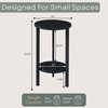image:imageConvenience Concepts Graystone 24 inch 2 Tier Plant Stand  Industrial Stand for Plants Vases and Antiques Urban Modern Design for the Living Room Hallway Entryway BarnwoodBlackBlackBlack