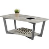 image:imageConvenience Concepts Graystone Coffee Table Weathered Gray  Black FrameFaux BirchSlate Gray
