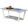 image:imageConvenience Concepts Graystone Coffee Table Weathered Gray  Black FrameGrayWhite