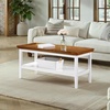image:imageConvenience Concepts Ledgewood Coffee Table 42  Modern Center Room Accent with Storage Shelf for Transitional Traditional Living amp Family Room EspressoDriftwoodWhite
