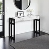 image:imageConvenience Concepts Monterey Console Table 495  Modern Narrow Sofa Display Accent with Storage Shelf for Contemporary Living Room Entryway Hallway or Bedroom CherryWhite Faux MarbleBlack