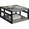 image:imageConvenience Concepts Monterey Square Coffee Table with Shelf Weathered GrayBlackWeathered GrayBlack