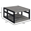 image:imageConvenience Concepts Monterey Square Coffee Table with Shelf Weathered GrayBlackWeathered GrayBlack
