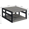 image:imageConvenience Concepts Monterey Square Coffee Table with Shelf Weathered GrayBlackWeathered GrayBlack