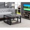 image:imageConvenience Concepts Monterey Square Coffee Table with Shelf Weathered GrayBlackWeathered GrayBlack