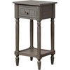 image:imageConvenience Concepts French Country Khloe 1 Drawer Accent End Table 14  Traditional Farmhouse Side Table with Storage Drawer and Shelf for Living Room DriftwoodWhiteWirebrush Dark Grey